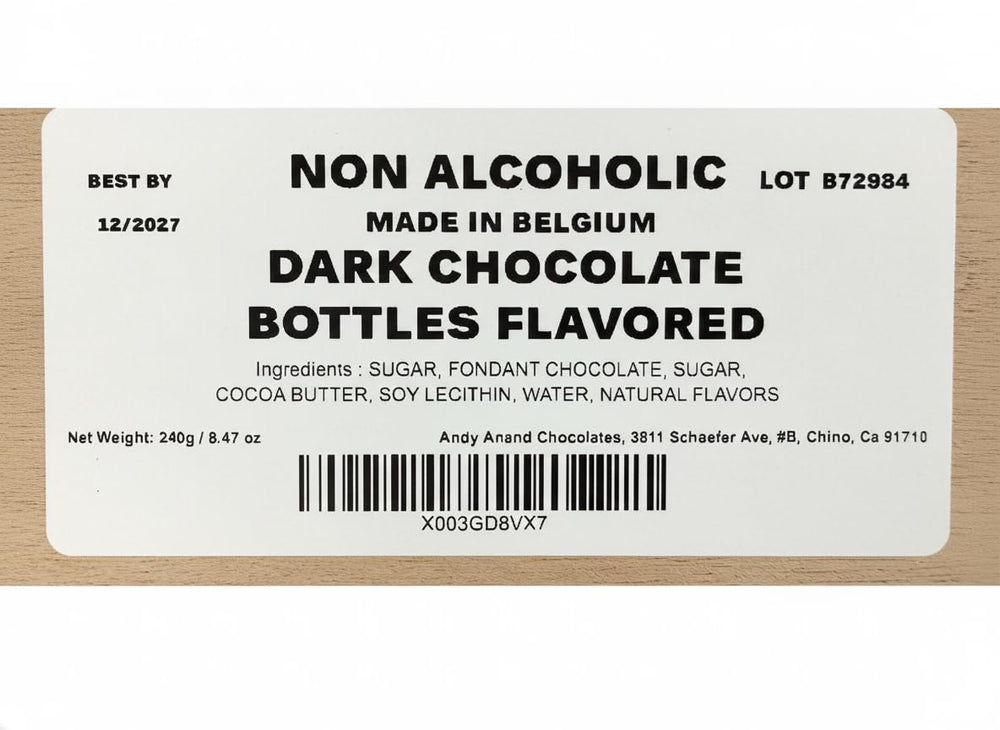 ANDY ANAND Chocolatier bottle texture featuring silky center and glossy shell.
