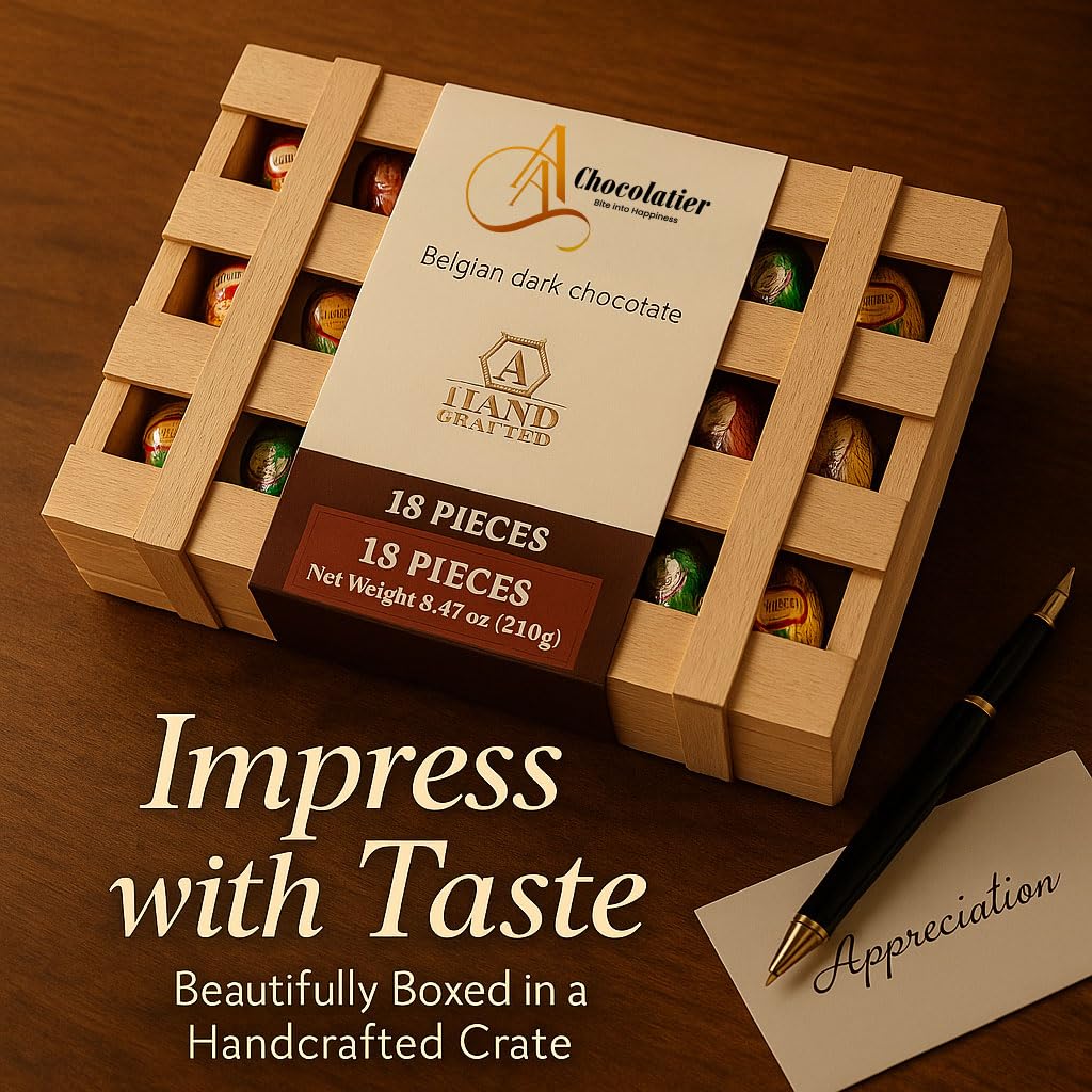 ANDY ANAND Chocolatier gift-ready box highlighting premium craftsmanship.