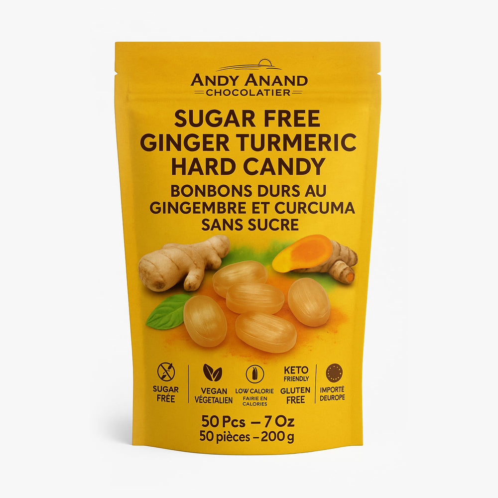 ANDY ANAND CHOCOLATIER ginger-turmeric candy texture and appearance