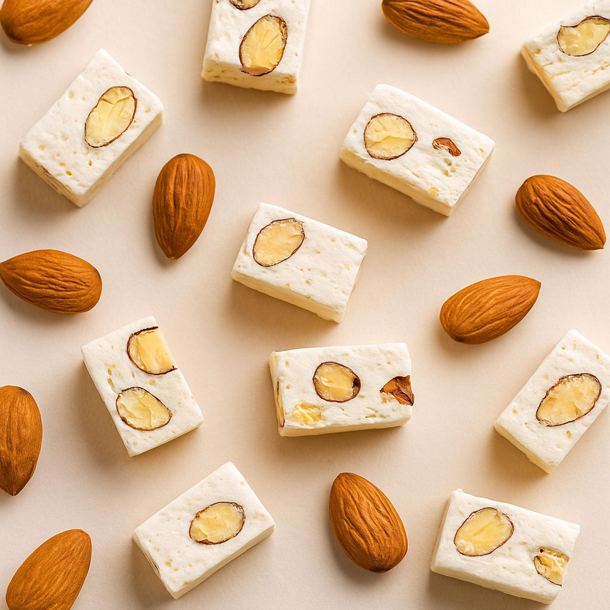 Andy Anand Chocolatier roasted almonds closeup highlights premium nut quality.