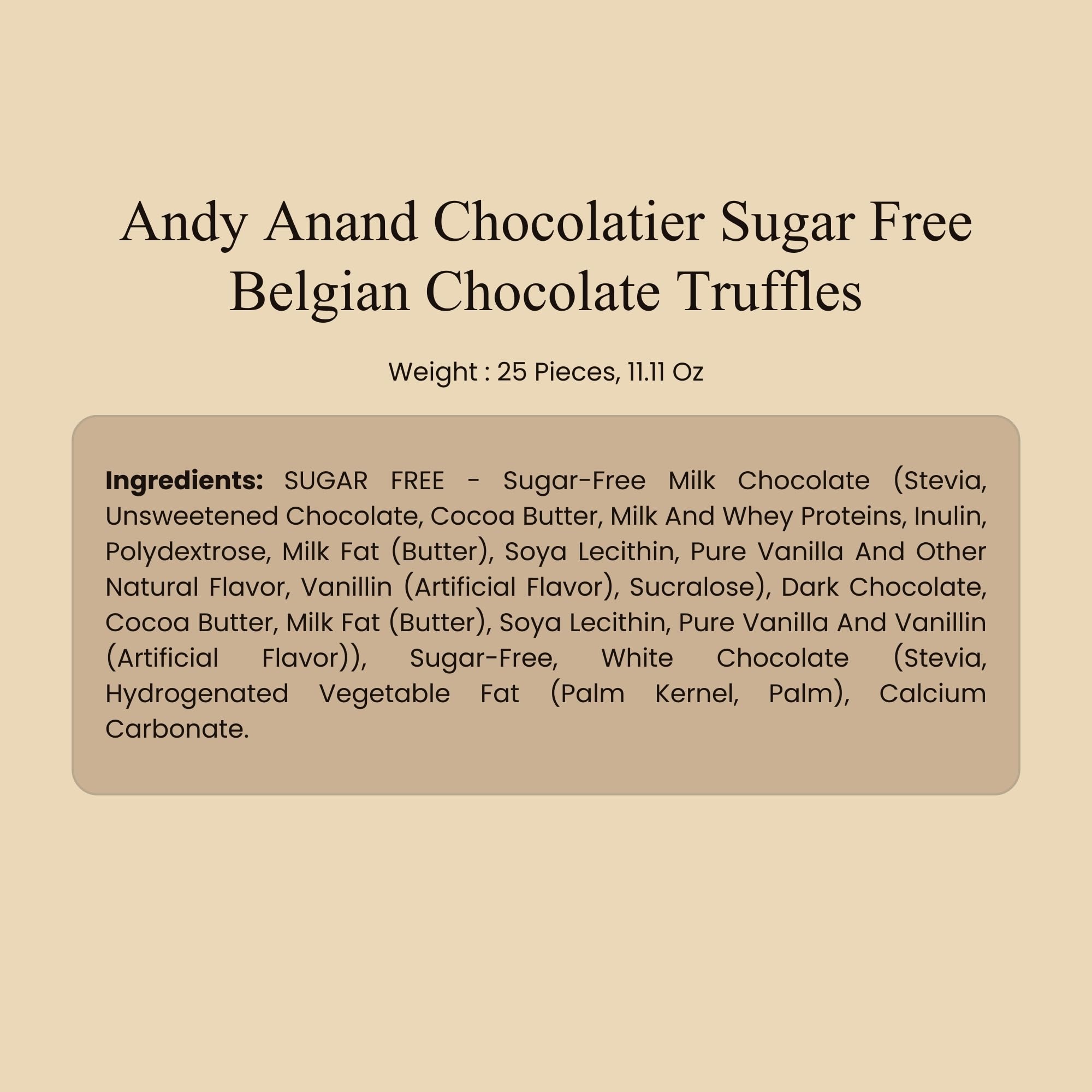ANDY ANAND CHOCOLATIER stevia-sweetened truffles invite mindful tasting.