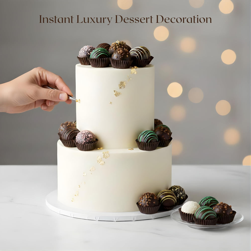 Truffles arranged on a tasting plate for a refined tasting experience
