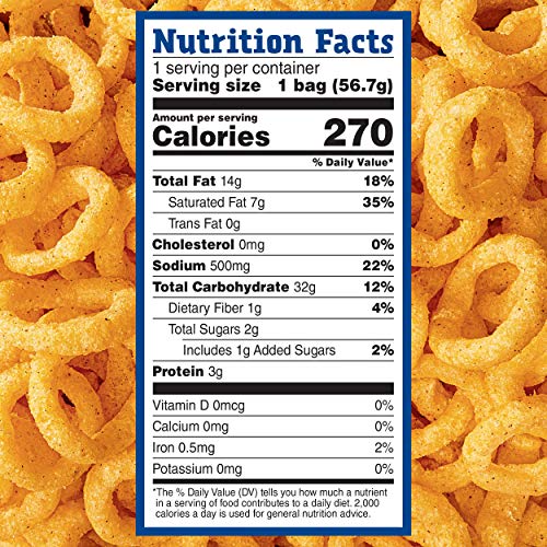 Close-up of Andy Capp's onion rings, crispy bite ideal for anytime snacking.