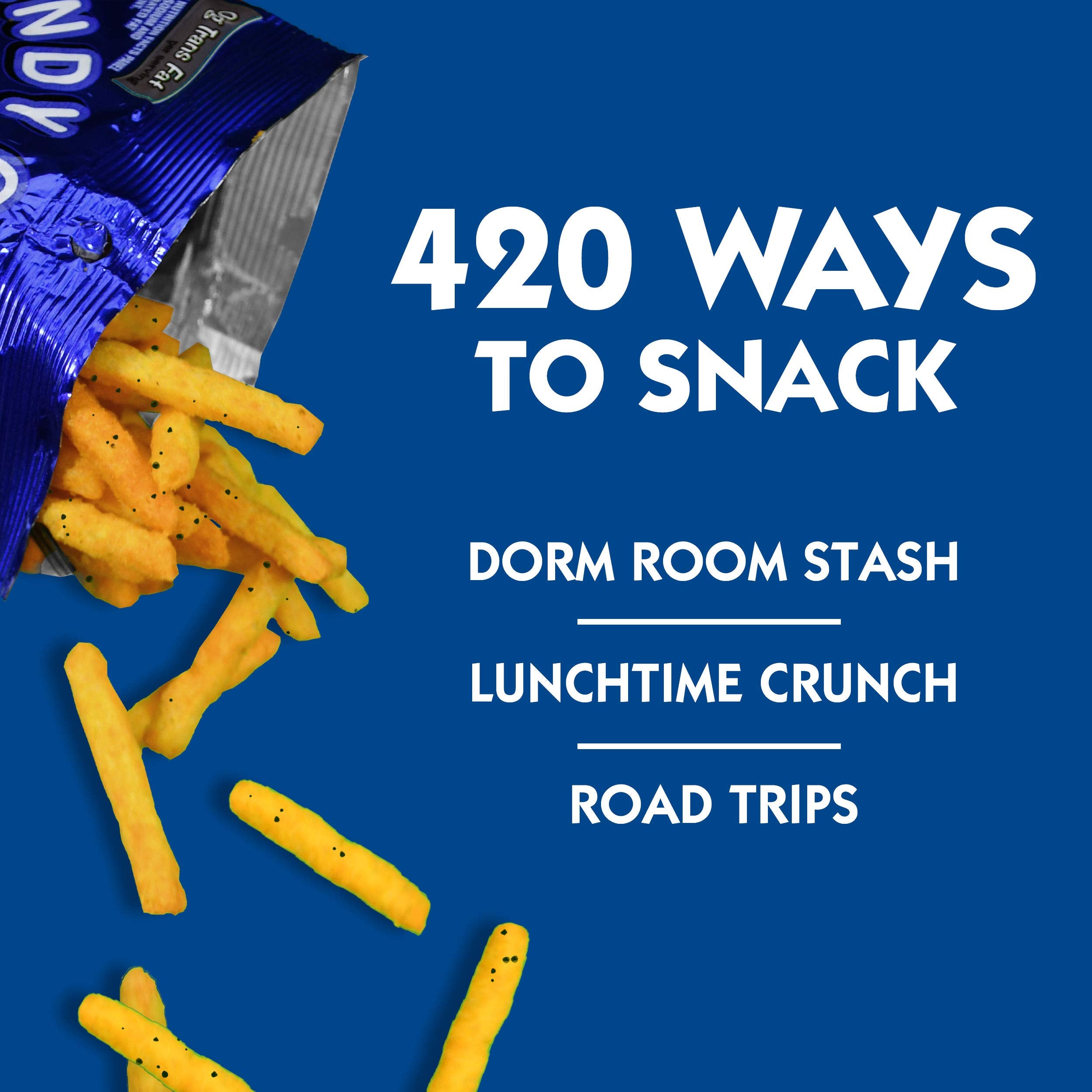 Movie-night setup with Andy Capp's Cheddar Fries for a savory bite.