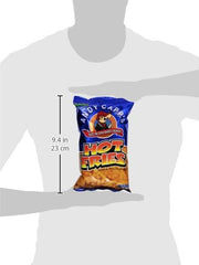 Andy Capp's Hot Fries crisp texture shot highlights bold flavor.