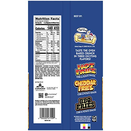 Andy Capp's Hot Fries with mustard-tomato flavor hint for a lively bite