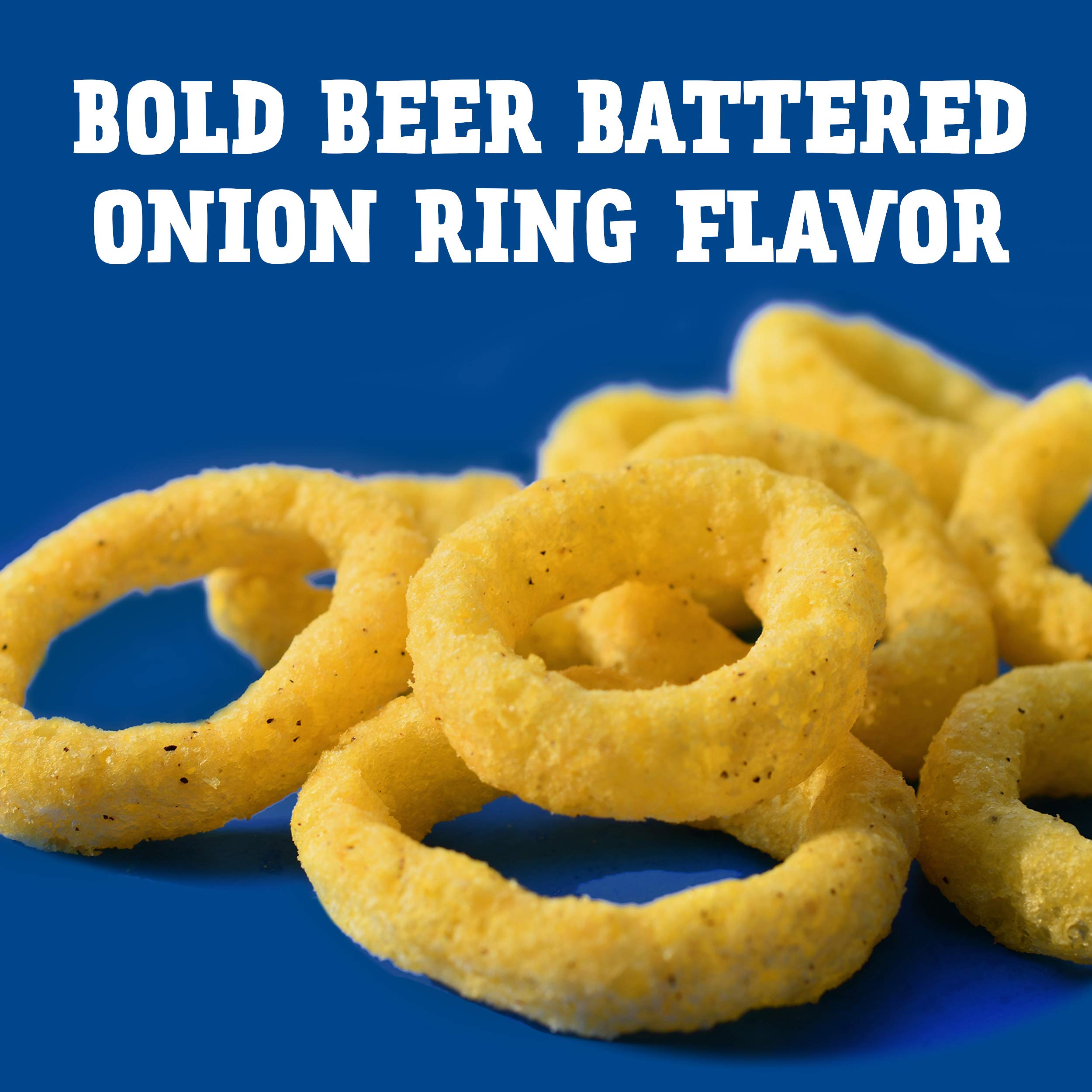 Snack bag ready for on-the-go convenience with Andy Capp's onion rings.