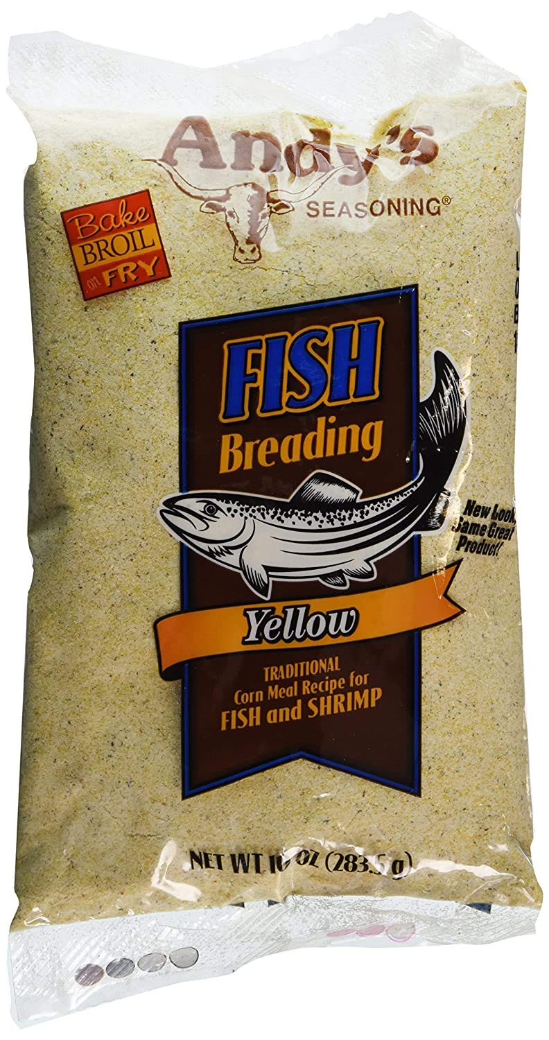 Andy's Seasoning Fish Breading Yellow Coating for mild, golden-brown crunch.