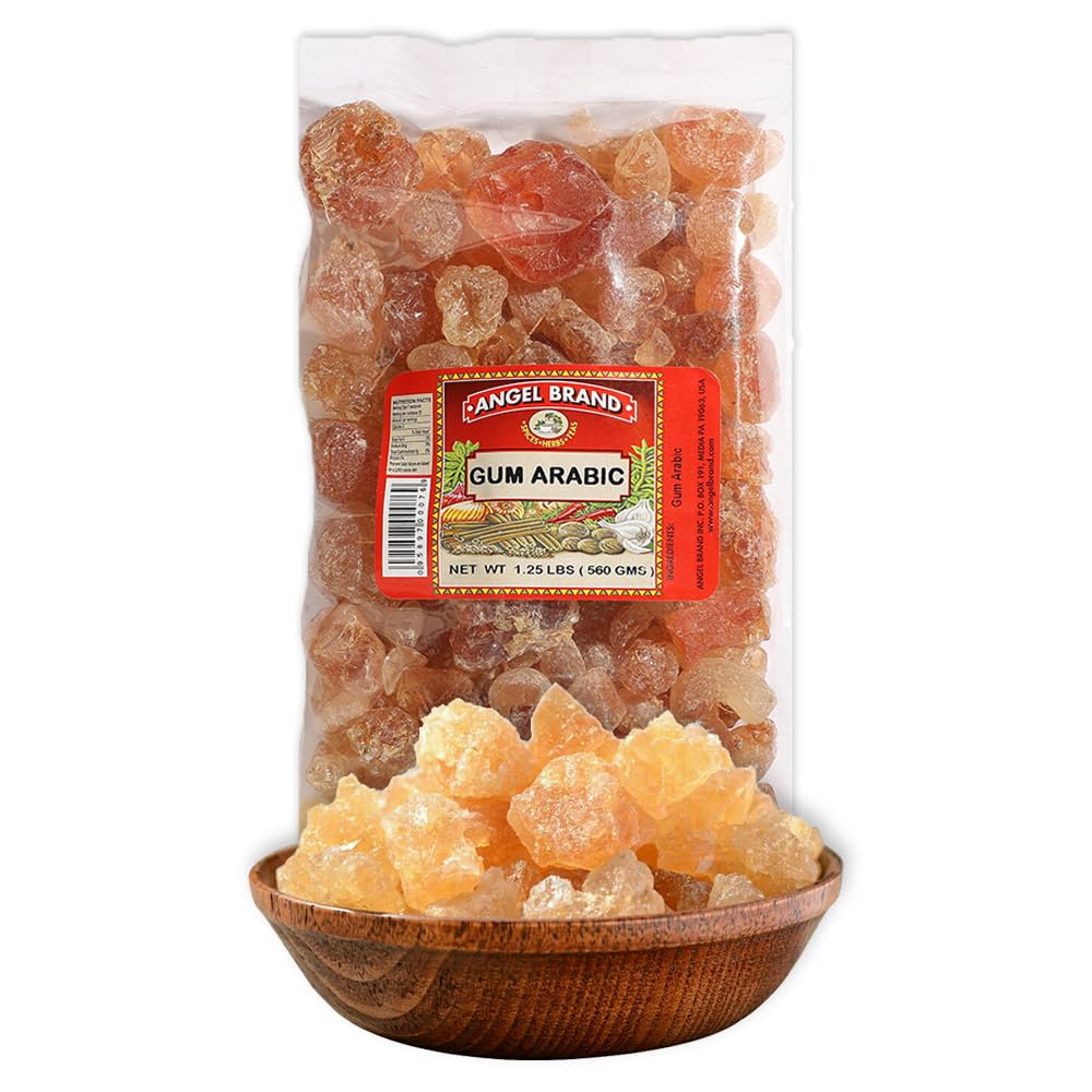 Angel Brand Gum Arabic 1.25lbs package shows a versatile, food-grade gum for baking and art