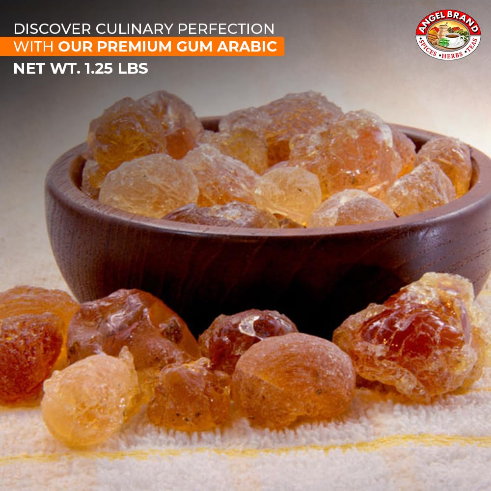Angel Brand Gum Arabic powder close-up ready to dissolve for crafts and beverages