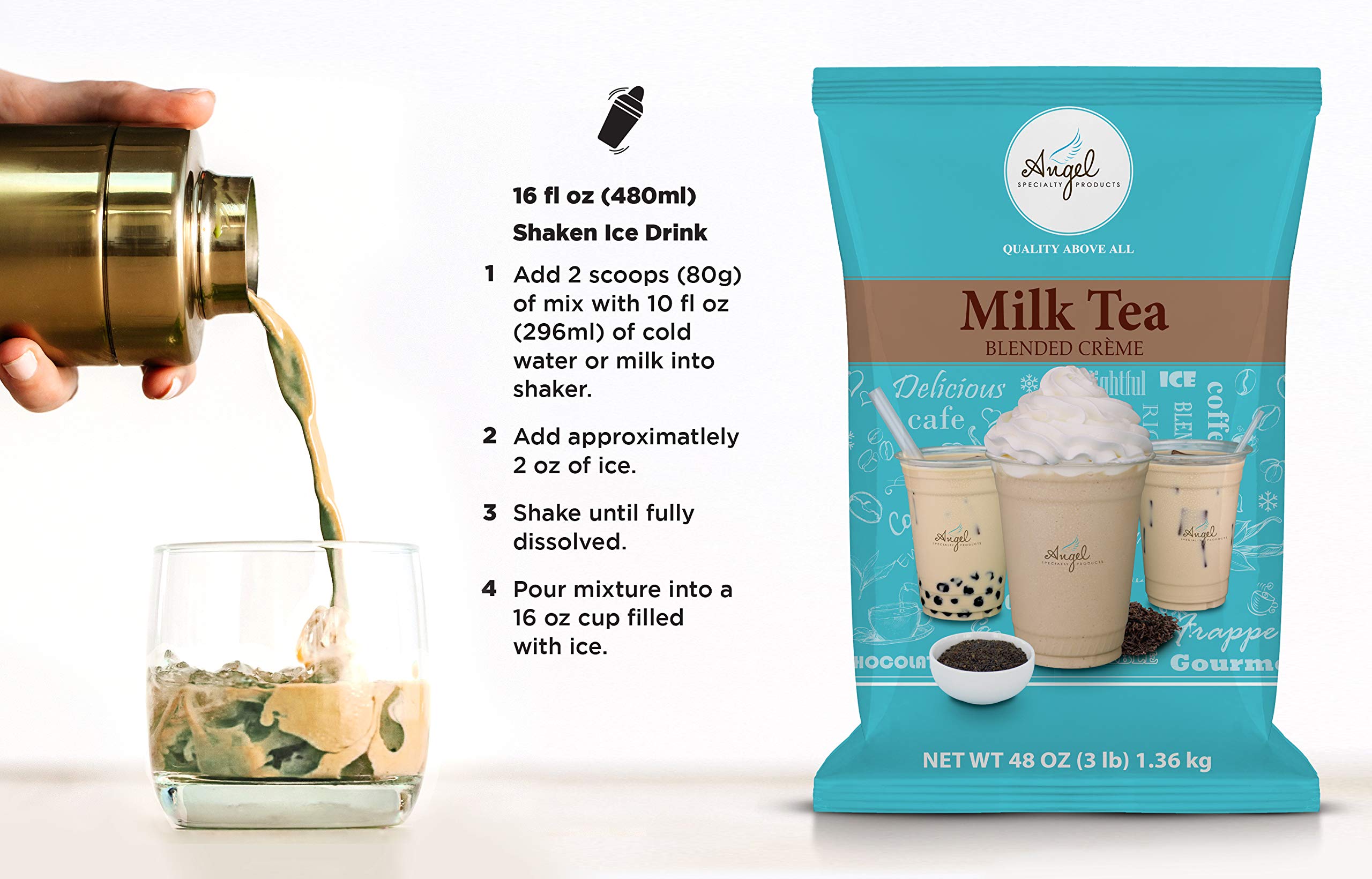 Angel Milk Tea Mix DIY barista setup inspires creative recipes.