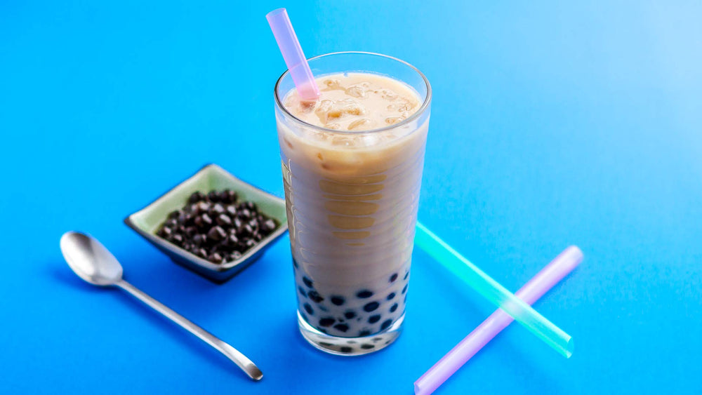 Angel Milk Tea Mix 3lb bag on shelf highlighting cost-efficient portions.