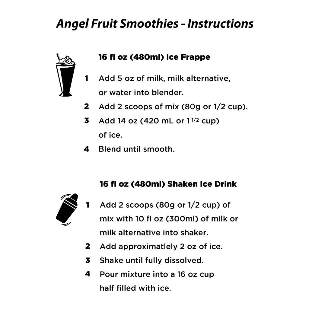 Cafe setup using Angel Mango beverage kit for signature drinks.
