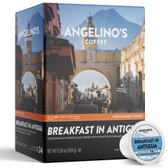 Angelino's Coffee Breakfast Antigua pods ready for a morning ritual