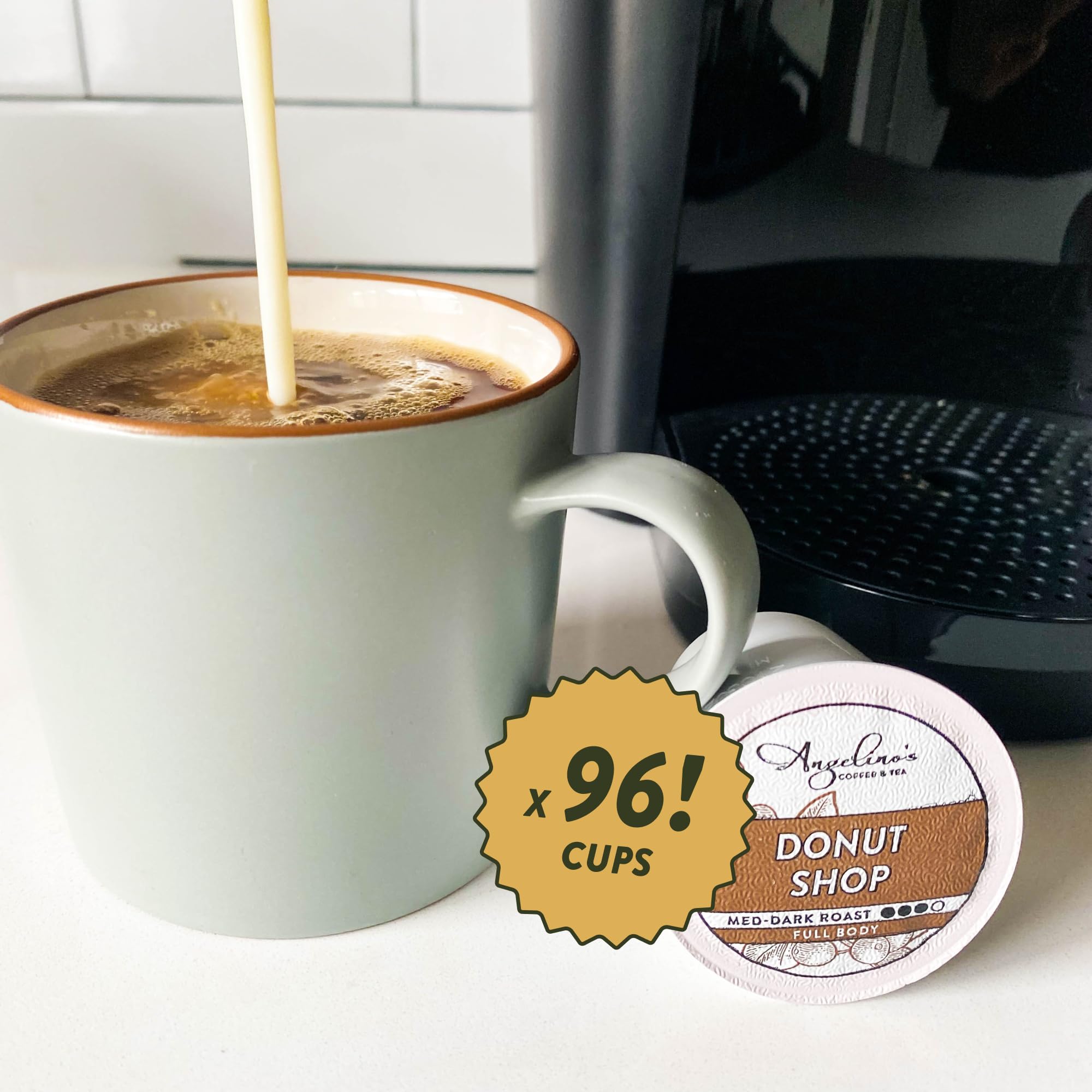Angelino's Coffee donut shop aroma closeup suggests inviting morning scent.