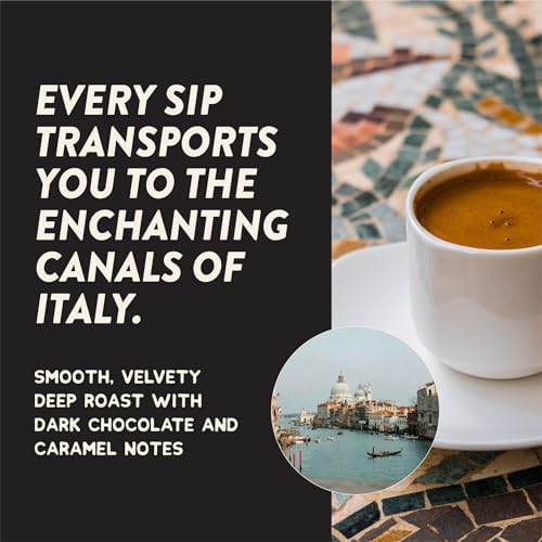 Angelino's Coffee espresso pods close-up highlighting rich chocolate notes.