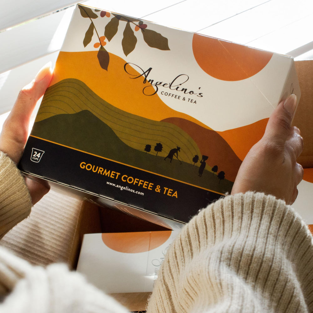 Angelino's packaging side view highlighting 96-count convenience