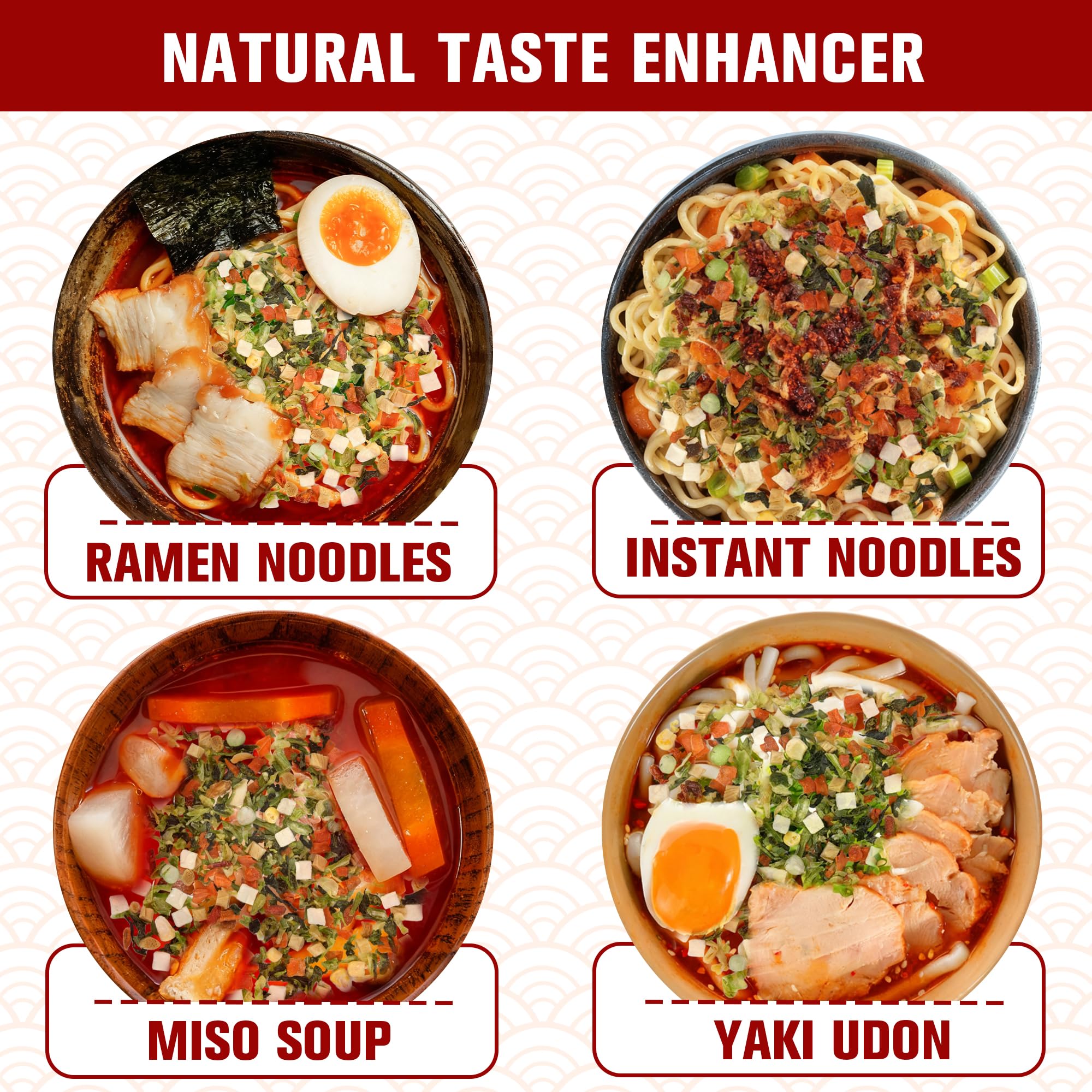 Anggou veggie blend adds color, crunch, and warmth to soups.