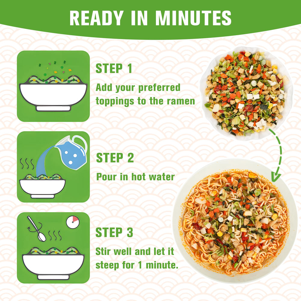 Anggou ramen toppings ready to sprinkle on hot noodles