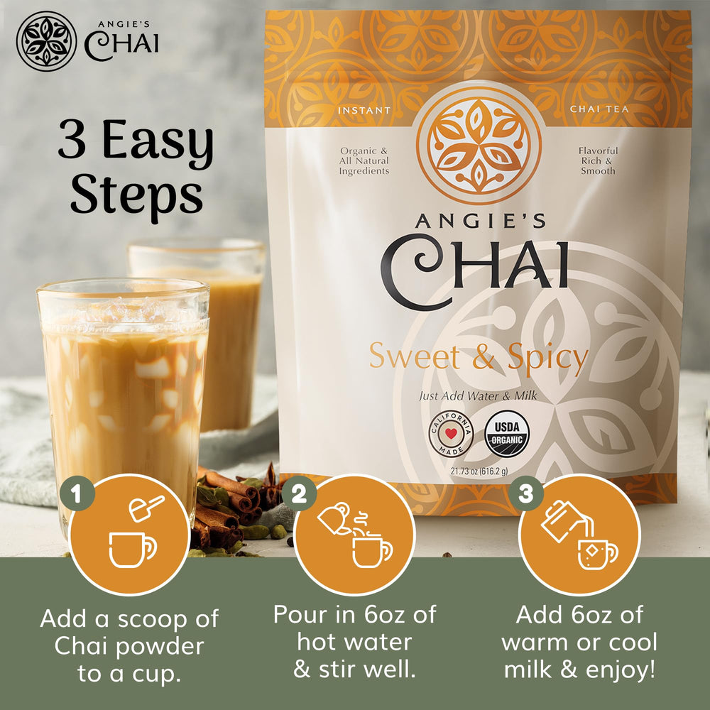 Angie's Chai no-milk powder lets you customize with dairy or plant milk