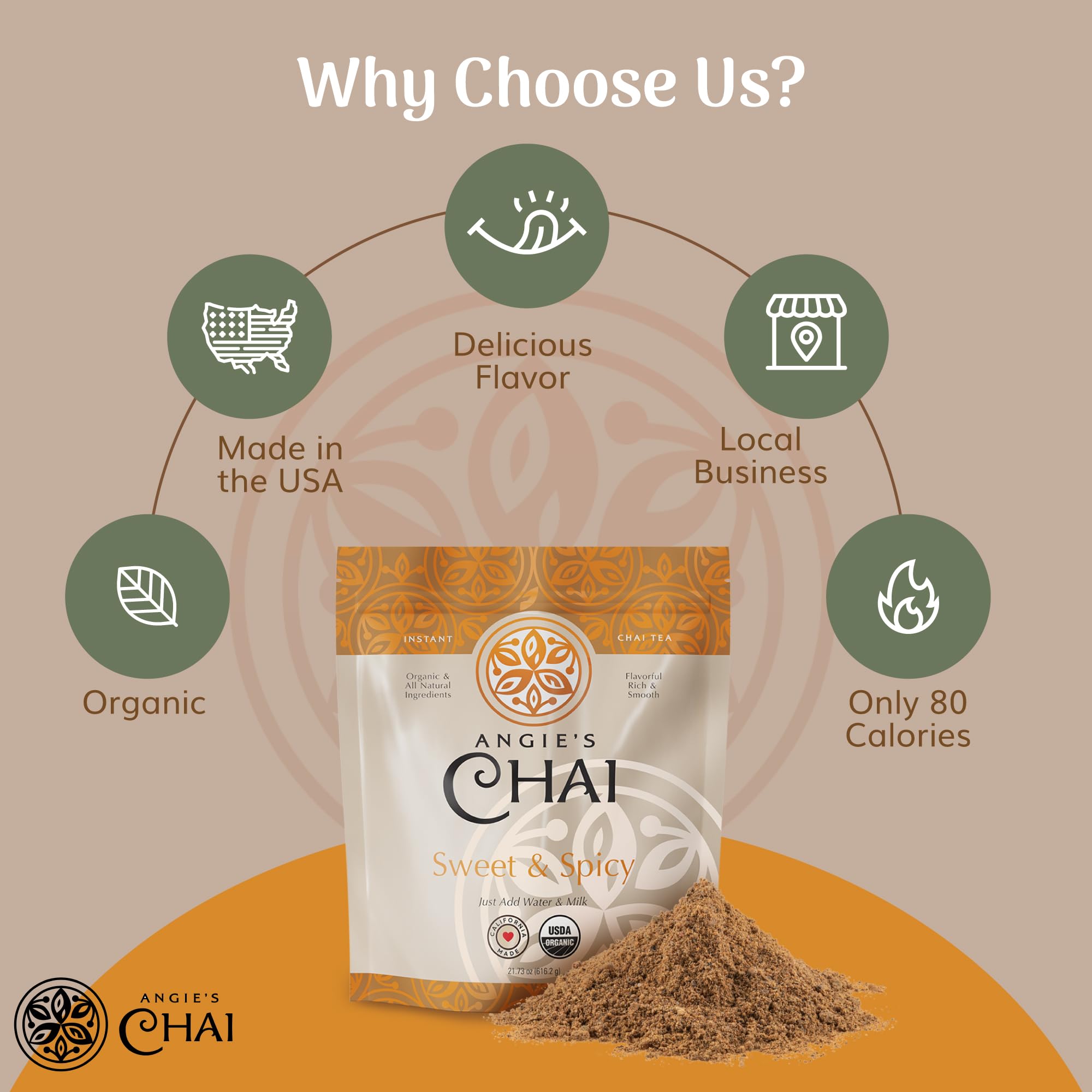 Steaming Angie's Chai cup for cozy evenings