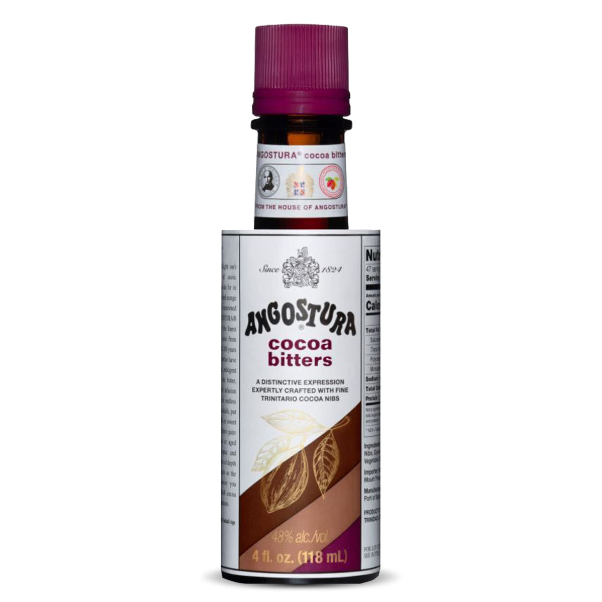 ANGOSTURA Cocoa Bitters bottle-front view highlighting premium flavor for cocktails