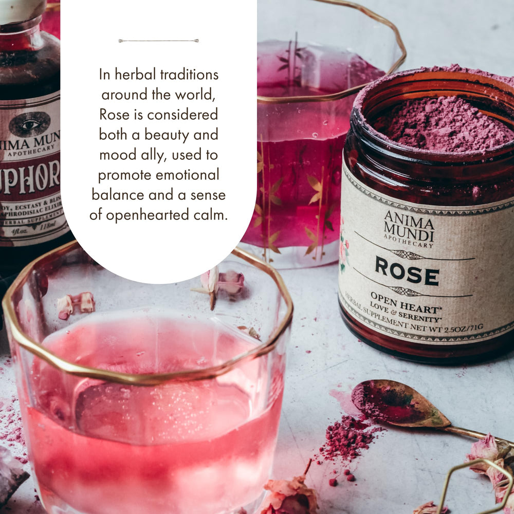 Anima Mundi Love + Serenity rose petals and buds in blush-pink powder for desserts.