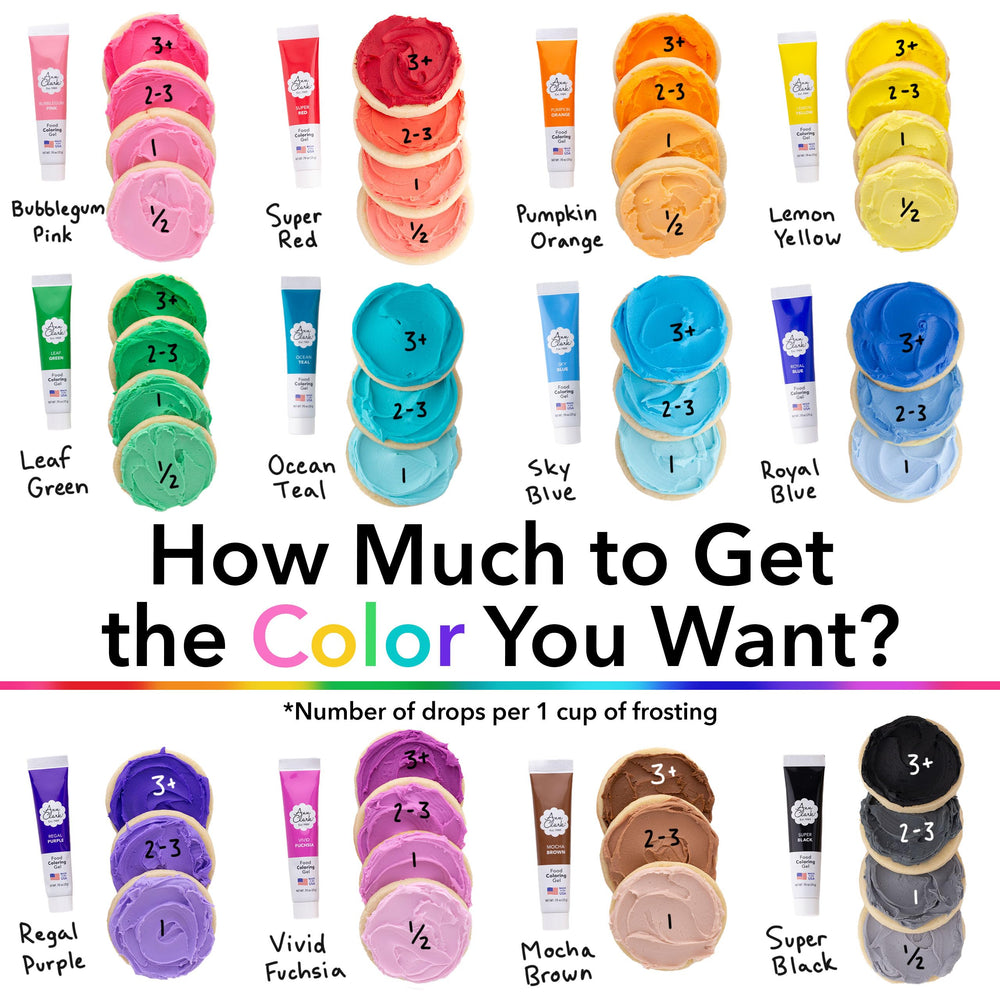 Ann Clark Cookie Cutters allergen-free gel coloring is vegan and kosher.