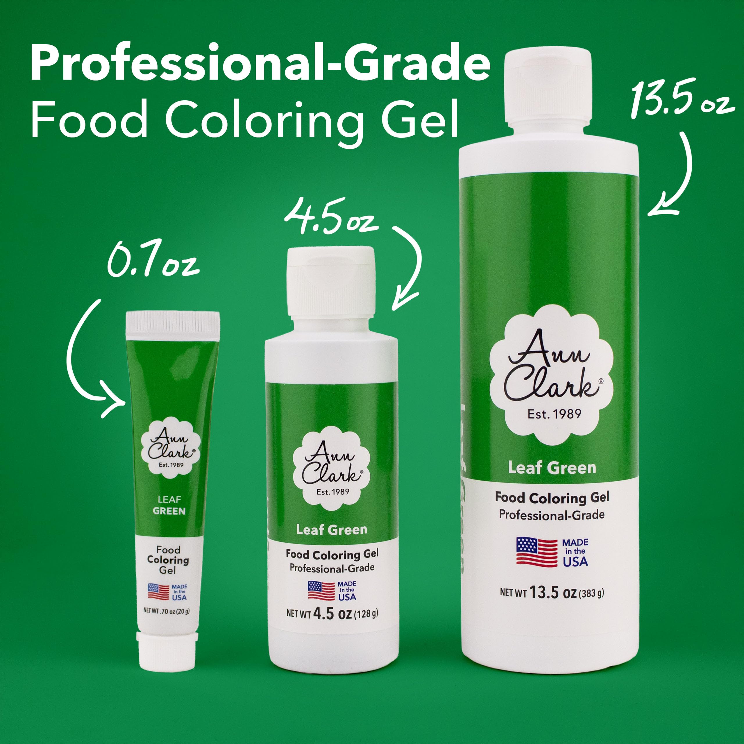 Ann Clark Leaf Green gel color with precise drop control.
