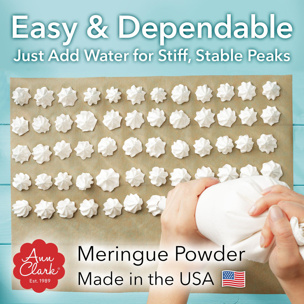Ann Clark Meringue Powder used for royal icing with smooth, glossy frostings.