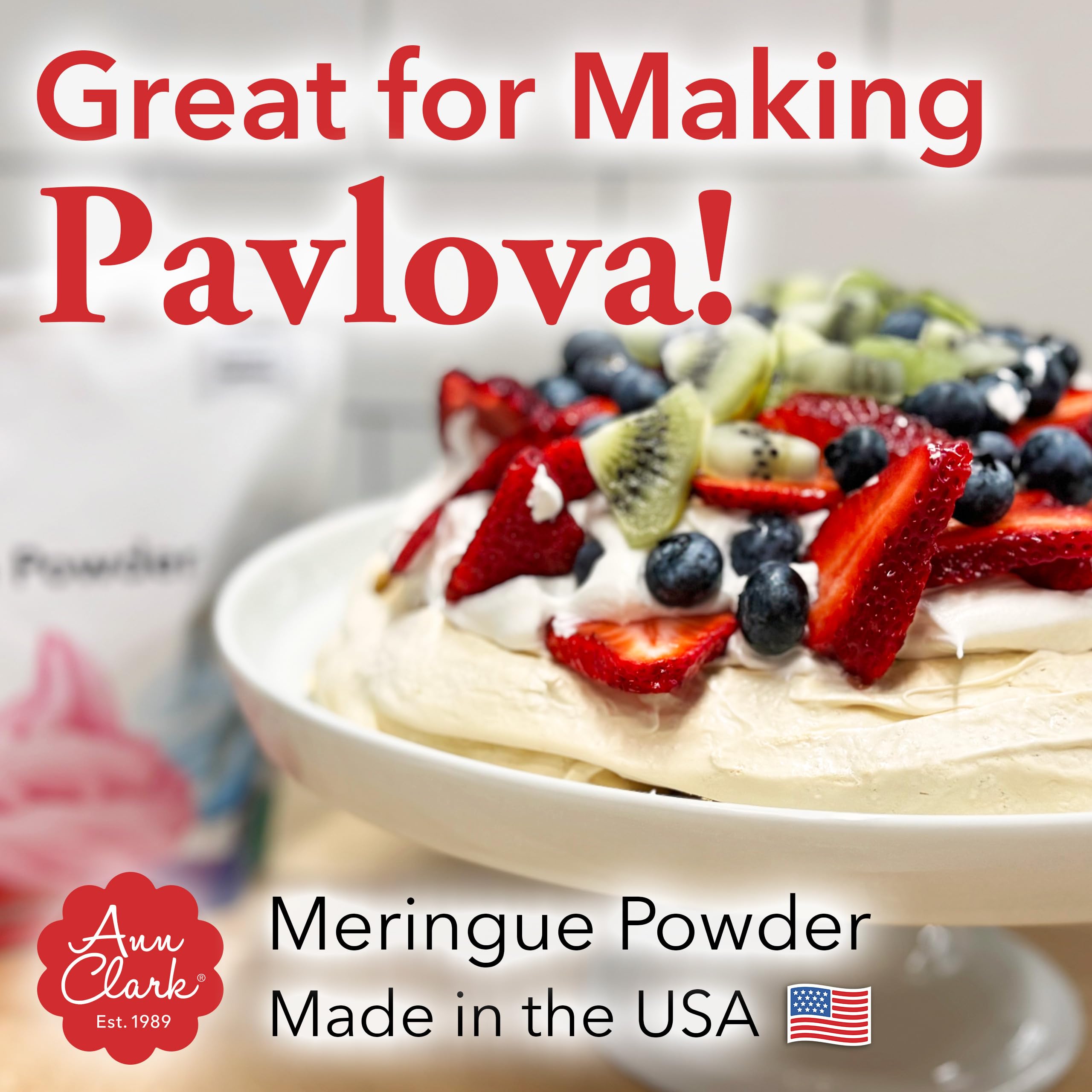 Whipped frostings and toppings prepared with Ann Clark Meringue Powder.