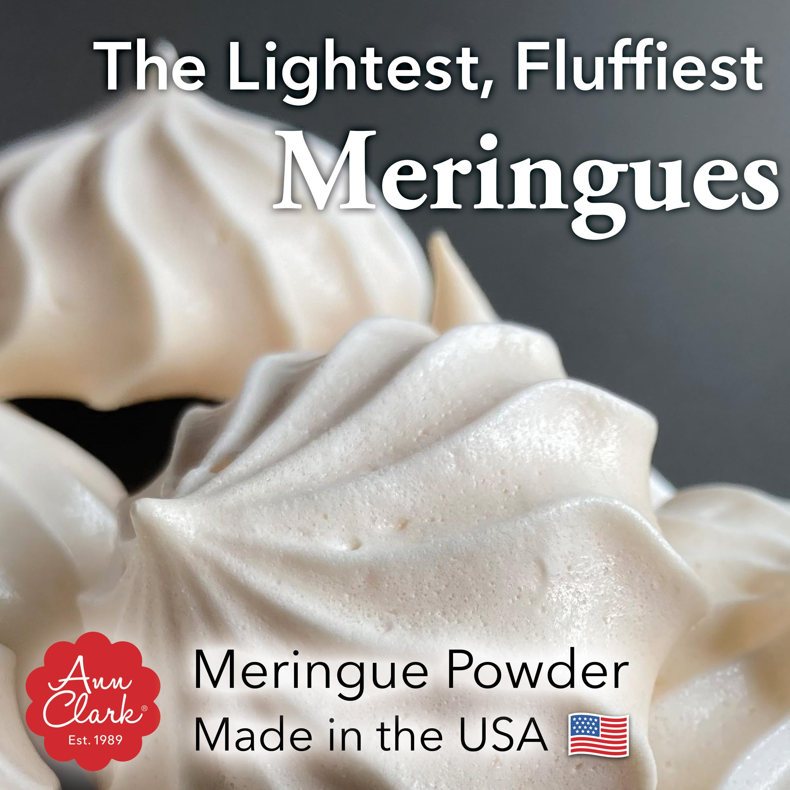 Whipping Ann Clark Meringue Powder to stiff peaks for fluffy cookies.