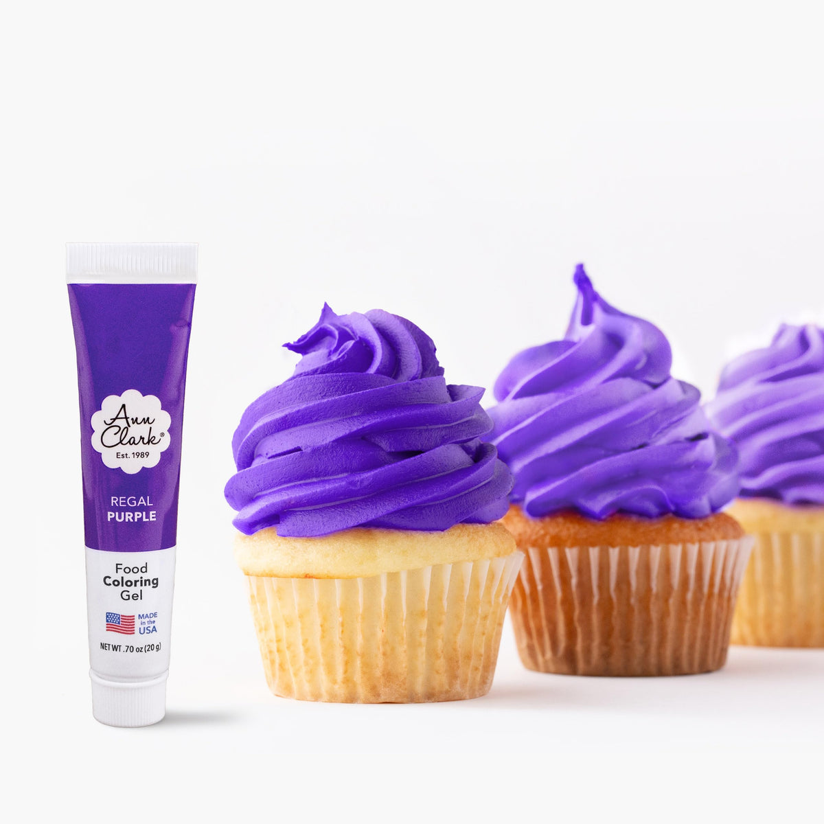 Ann Clark Regal Purple gel color tube for vibrant decorating with precision.