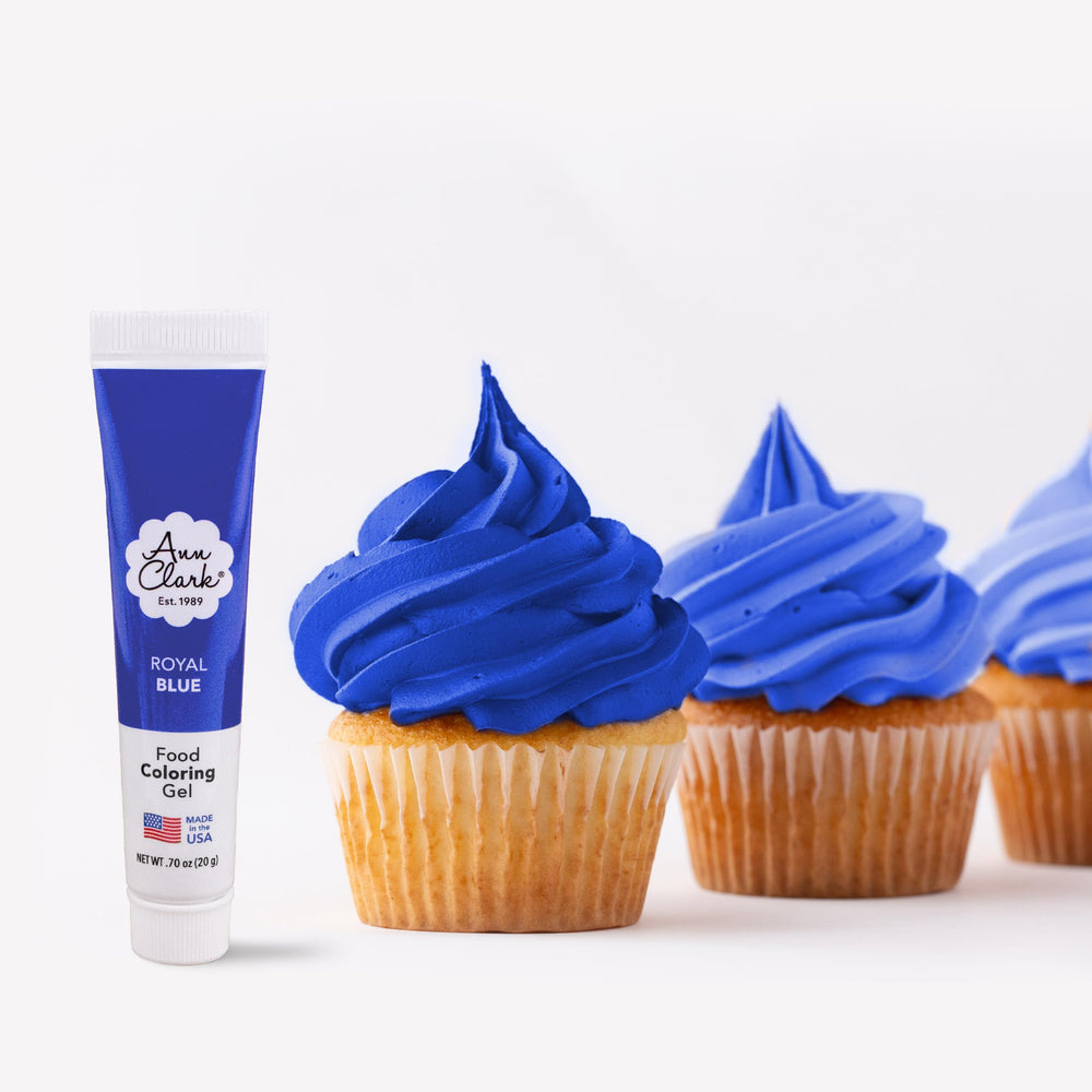 Ann Clark Royal Blue gel coloring tube front for precise icing color.