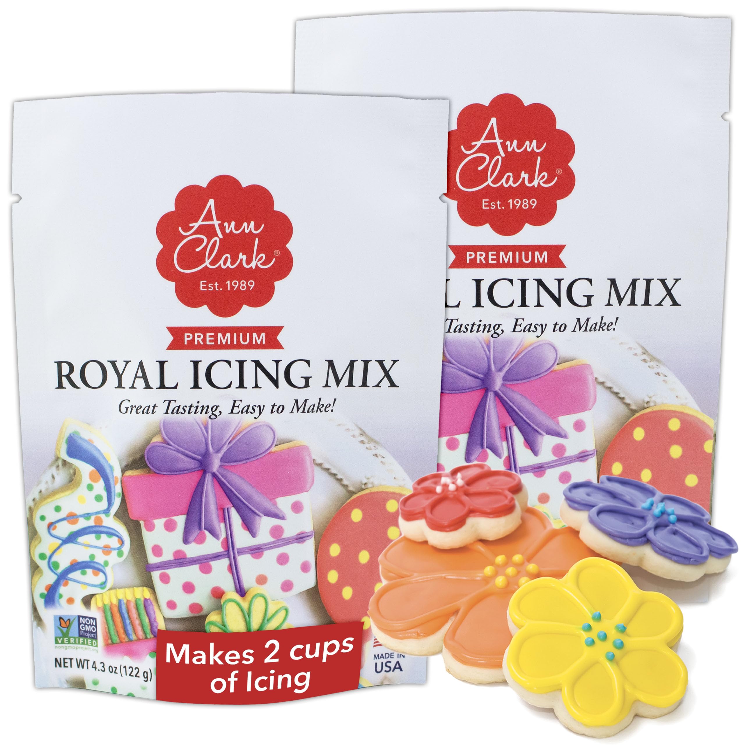 Ann Clark Royal Icing Mix pack enables easy cookie decorating.
