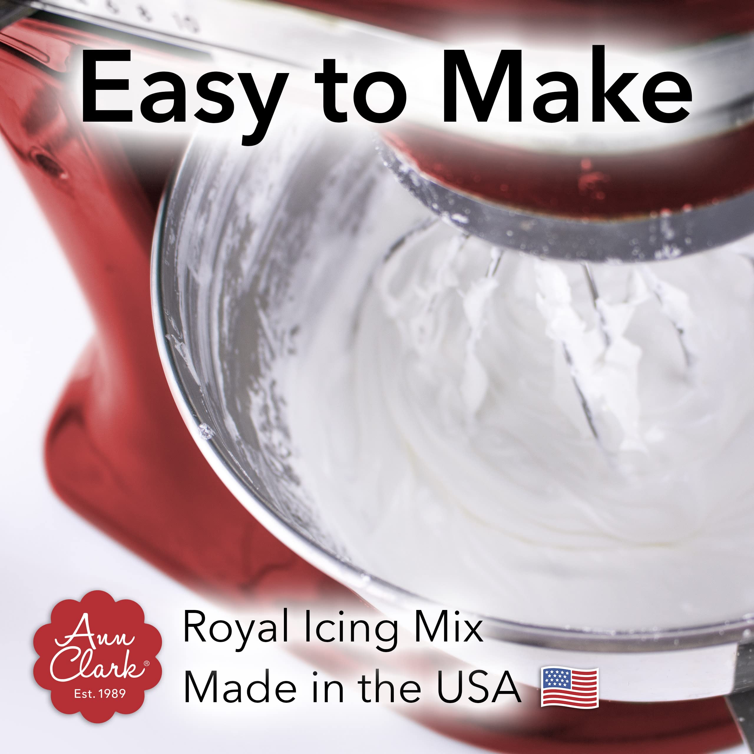 Ann Clark icing mix ideal for piping crisp outlines and details.
