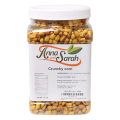 Anna and Sarah crunchy corn nuts in a jar—crisp texture for on-demand snacking.