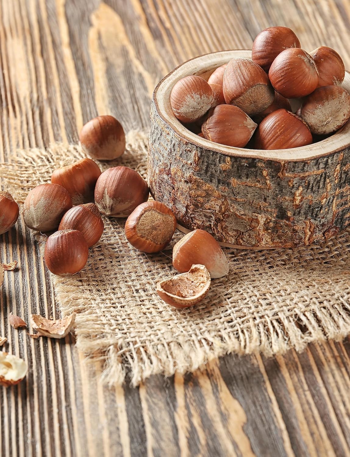 Anna and Sarah hazelnuts in box packaging signaling bulk value