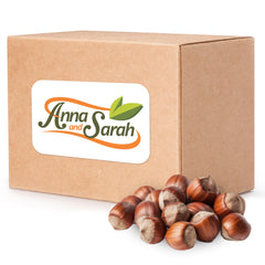 Anna and Sarah hazelnuts in shell closeup highlights texture and raw flavor