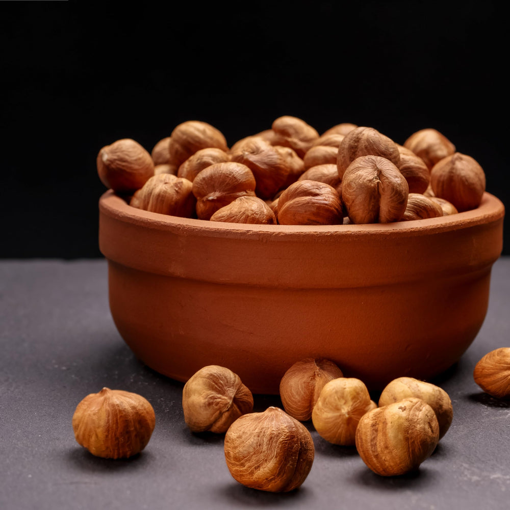 Anna and Sarah Hazelnuts roasted at home for snacks and treats.