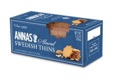 Anna's Ginger Thins Almond flavor plates-ready, elegant afternoon treat.