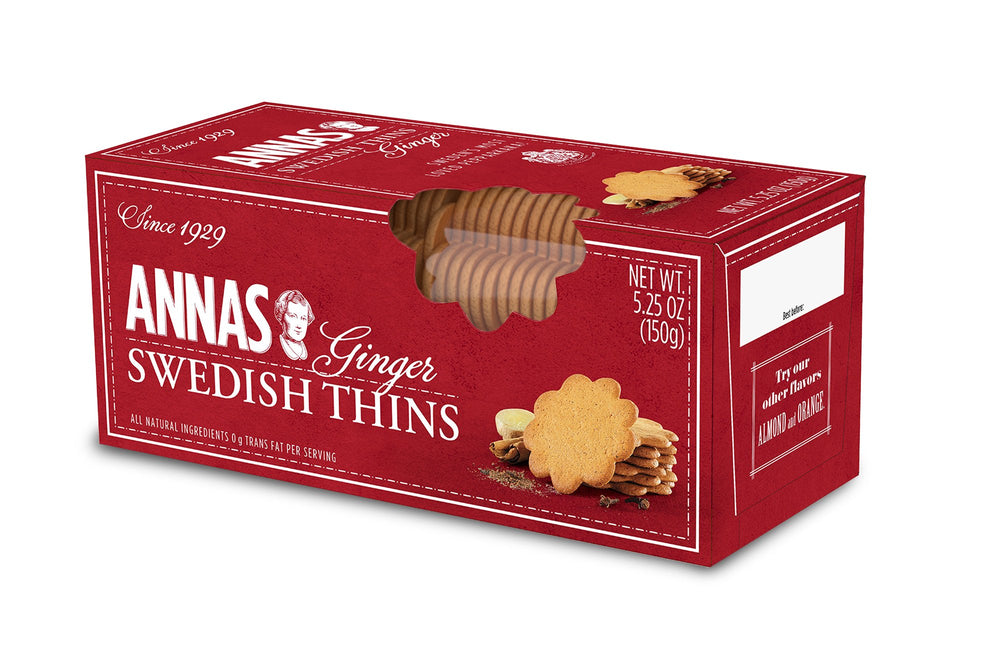 Anna's Ginger Thins Original flavor, a crisp bite for sharing.