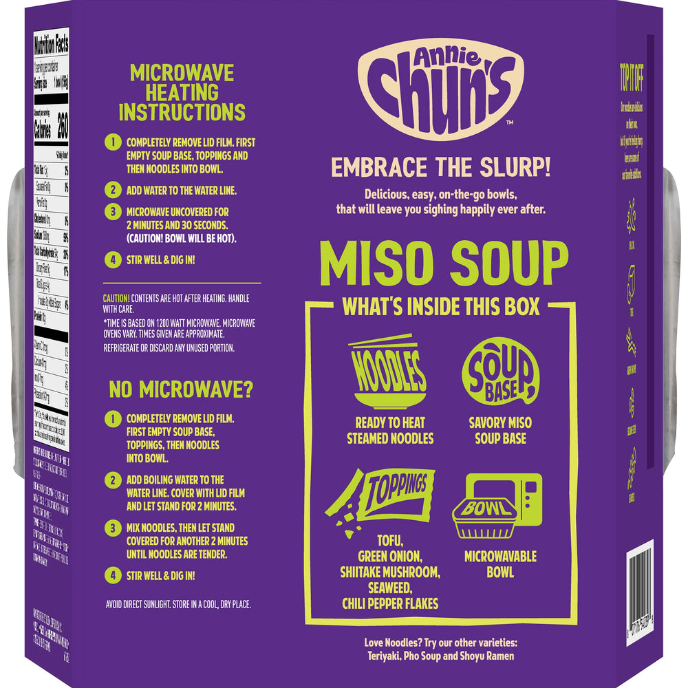 Annie Chun's Soup Bowl Miso ready to heat for a warm, flavorful meal