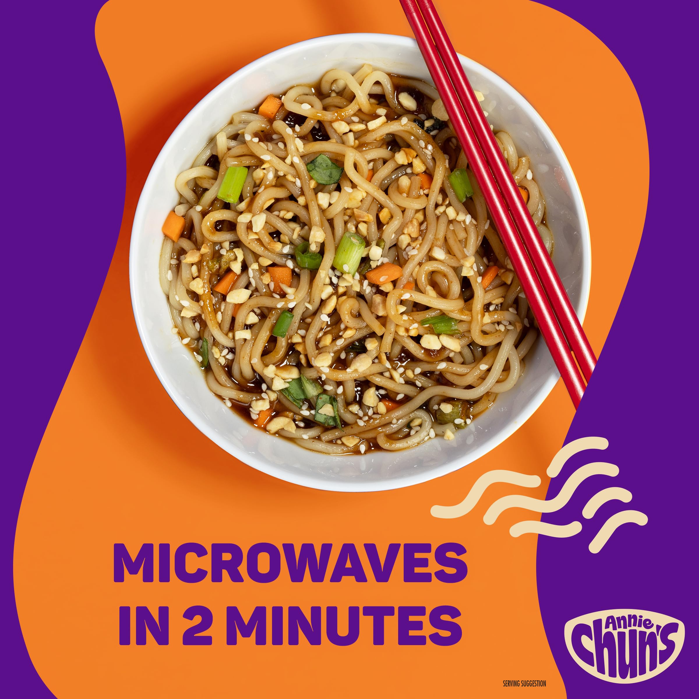Annie Chun's Spicy Kung Pao Noodle Bowl microwave-ready in two minutes.