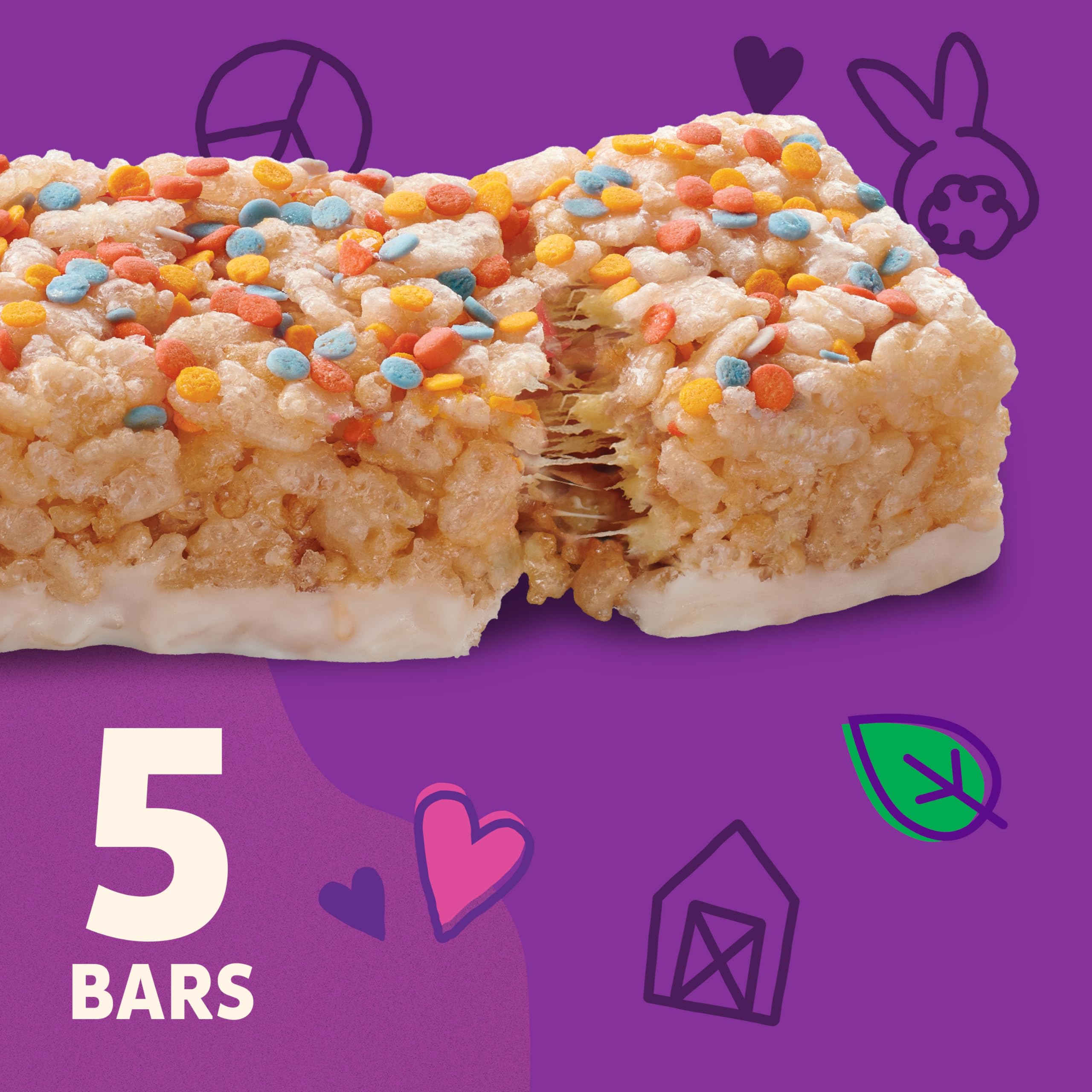 Close-up of packaging for Annie's Birthday Cake Crispy Snack Bars