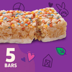 Close-up of packaging for Annie's Birthday Cake Crispy Snack Bars