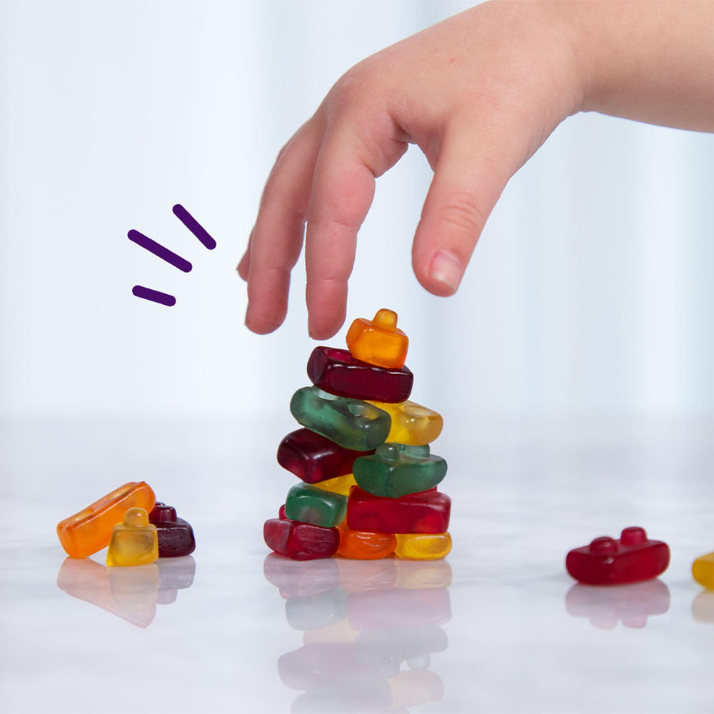 Gluten-free Building Blocks gummies, ideal for gluten-free diets.
