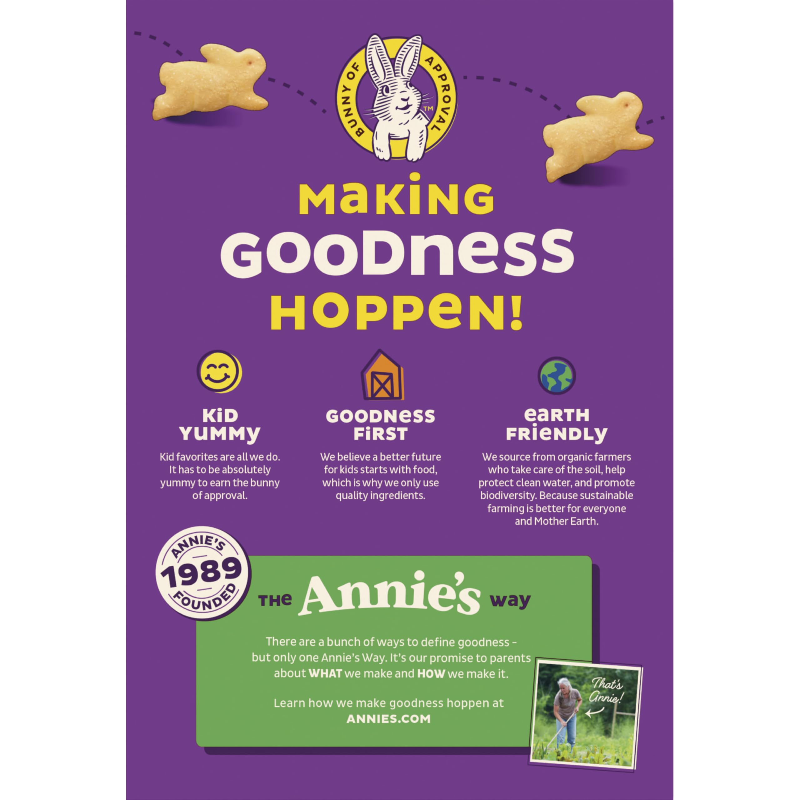 Annie's Bunnies lunchbox snack idea featuring cheerful shapes.