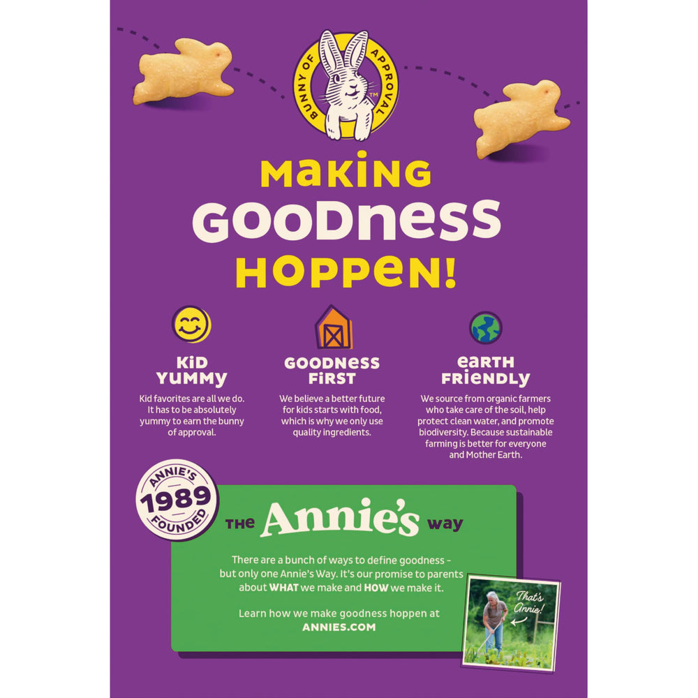 Annie's Bunnies lunchbox snack idea featuring cheerful shapes.