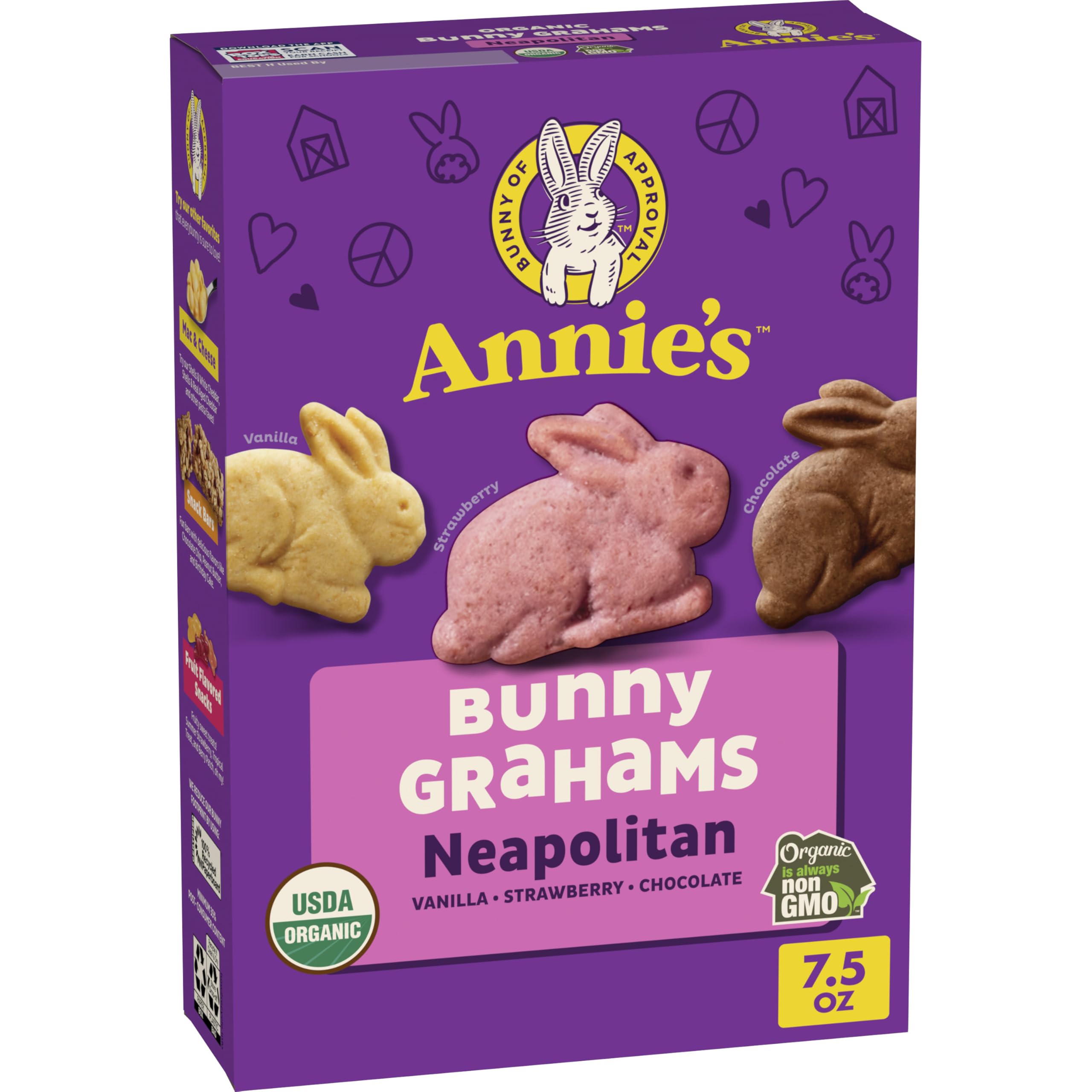 Annie's Bunny Grahams Neapolitan pack with organic ingredients